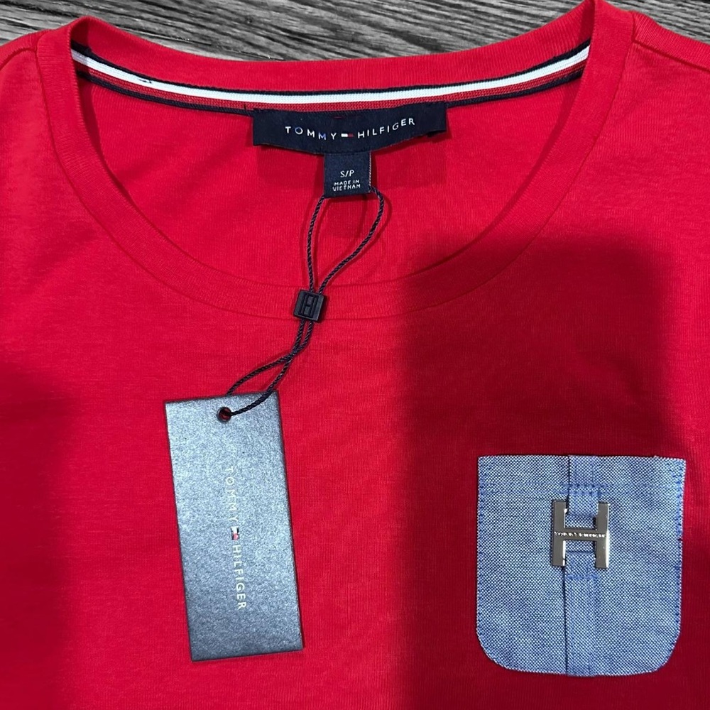 Tommy Hilfiger Red Tee with Blue Accent